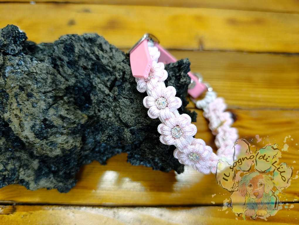 Collare in Paracord Mini flower pink - immagine 3