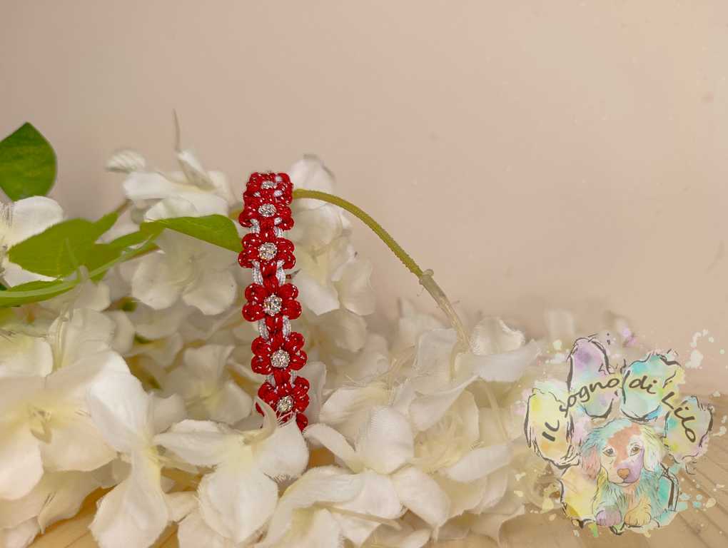 Collare in Paracord Mini Giardini Fioriti Red - immagine 2