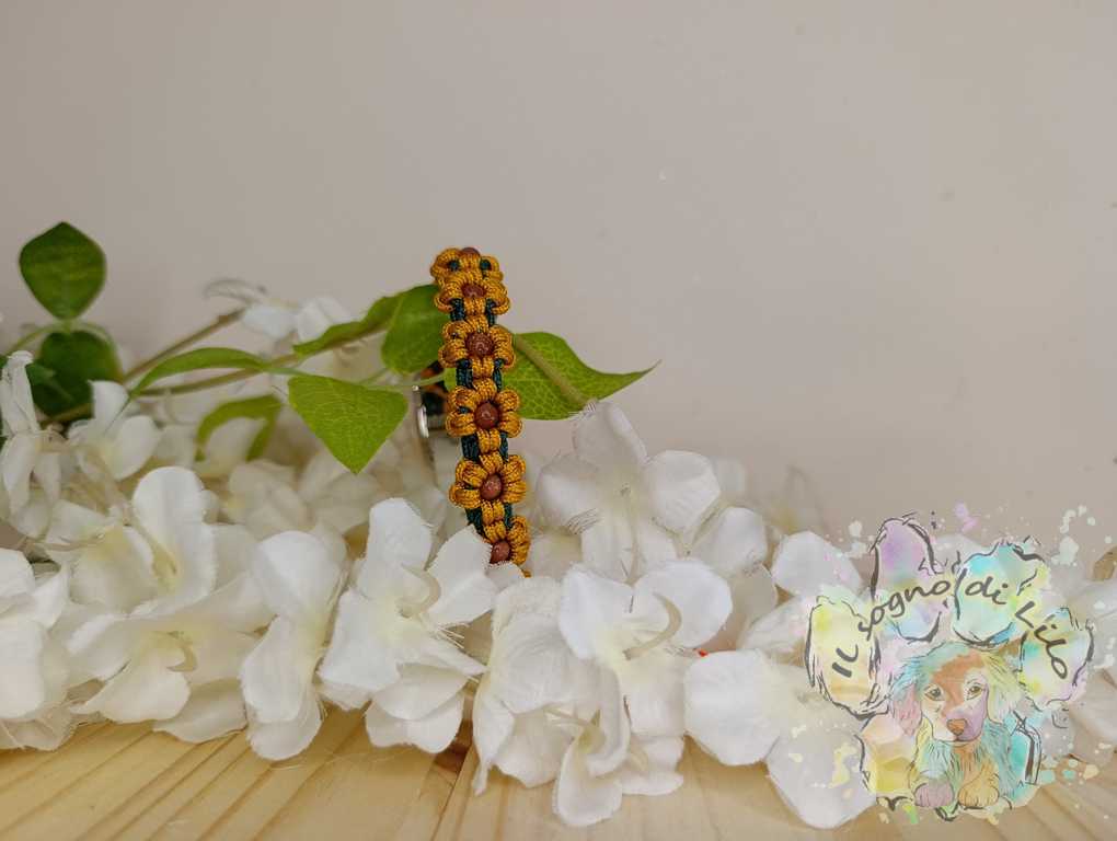 Collare in Paracord Mini Giardini Fioriti Girasole - immagine 2